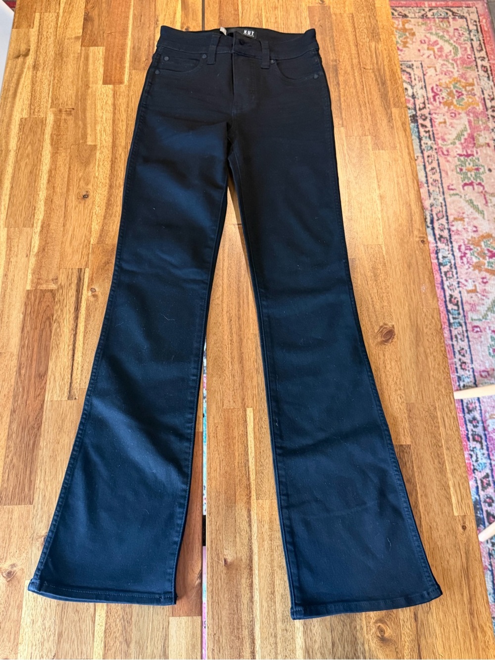 KUT “Natalie Fab Abs” Black Flared Women’s Jeans 00/31